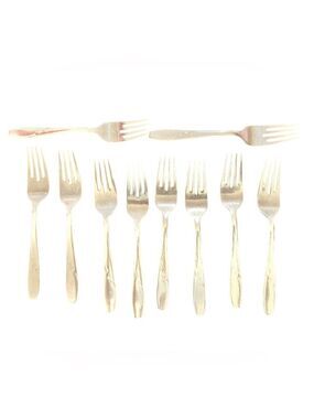 TEN Atomic Star MCM Vintage Wallace Dinner Salad Forks